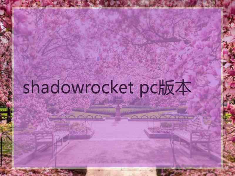 shadowrocket pc版本